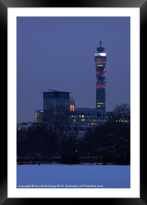 Telecom Tower in Winter Framed Mounted Print by Iain McGillivray