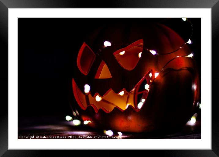Halloween Pumpkin Framed Mounted Print by Valentinas Kuras