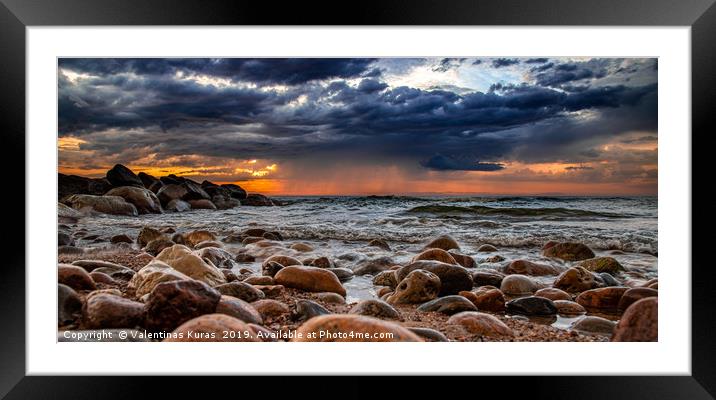 Rainy Sunset  Framed Mounted Print by Valentinas Kuras