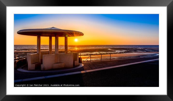 Cleveleys seafront sunset england Framed Mounted Print by Ian Fletcher
