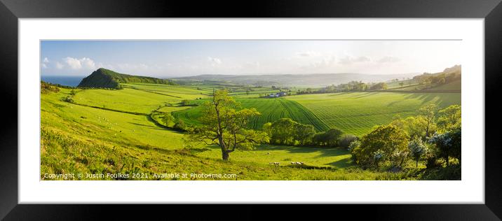 Panoramic view from Peak Hill, near Sidmouth, Devo Framed Mounted Print by Justin Foulkes