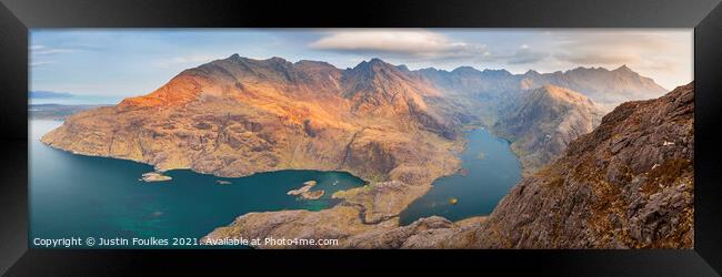 Cuillin ridge panorama from Sgurr Na Stri, Skye Framed Print by Justin Foulkes
