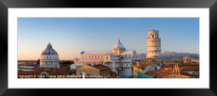  Panoramic view of Pisa, Tuscany, Italy Framed Mounted Print by Justin Foulkes