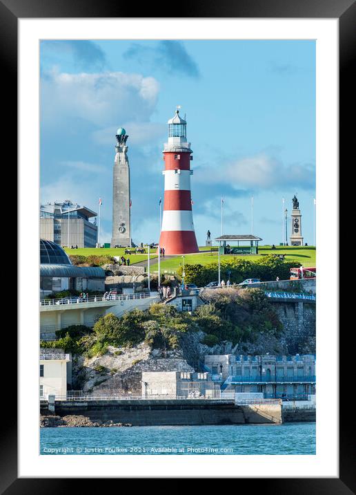 Smeatons Tower, Plymouth Hoe, Plymouth, Devon Framed Mounted Print by Justin Foulkes