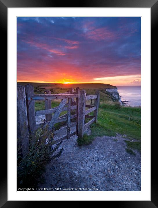 Sunrise over the White Cliffs of Dover Framed Mounted Print by Justin Foulkes