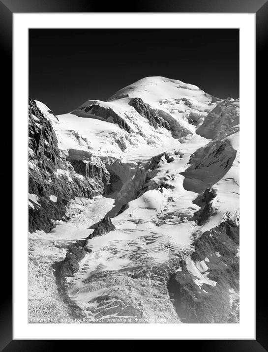 Mont Blanc and the Glacier Des Bossons Framed Mounted Print by Justin Foulkes