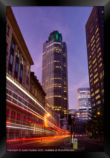 Tower 42, The City of London Framed Print by Justin Foulkes