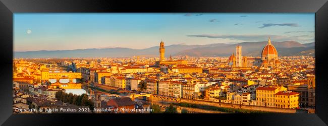 Florence panorama, Tuscany, Italy Framed Print by Justin Foulkes