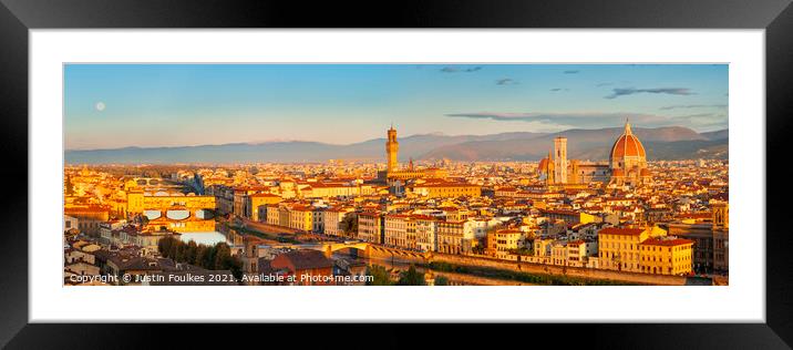 Florence panorama, Tuscany, Italy Framed Mounted Print by Justin Foulkes