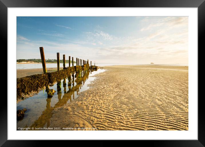 Bembridge Point at sunrise, Isle of Wight, England Framed Mounted Print by Justin Foulkes