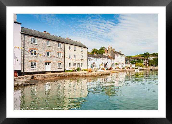 Dittisham on the river Dart, South Devon Framed Mounted Print by Justin Foulkes