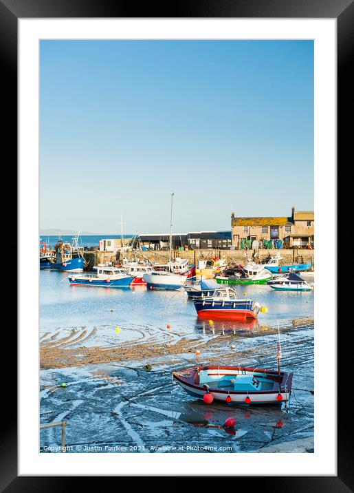 The harbour at Lyme Regis, Dorset Framed Mounted Print by Justin Foulkes
