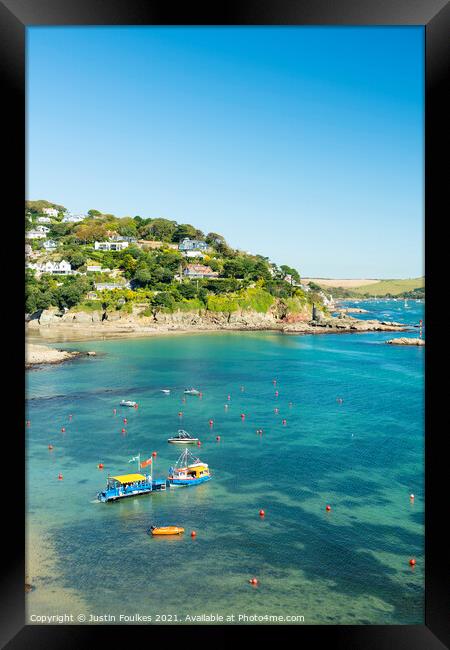 The South Sands ferry on the Salcombe estuary, Salcombe Framed Print by Justin Foulkes