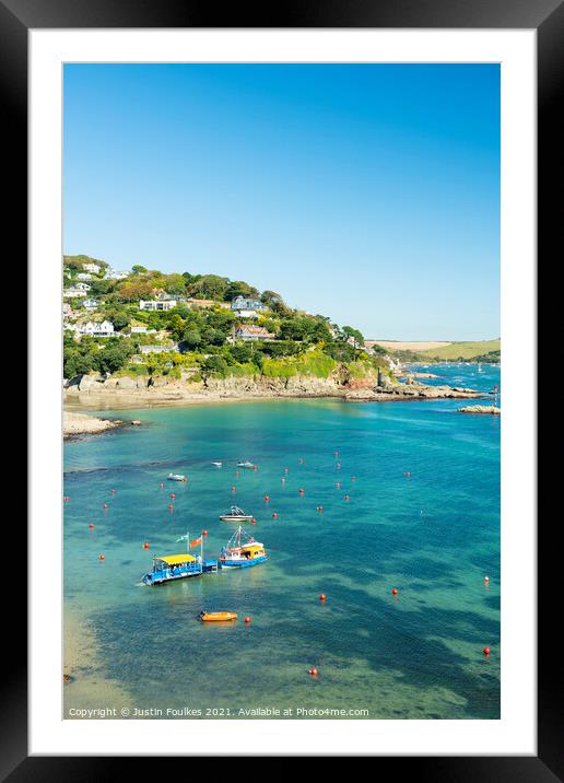 The South Sands ferry on the Salcombe estuary, Salcombe Framed Mounted Print by Justin Foulkes
