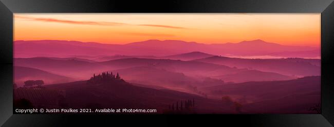 Tuscan Dawn Framed Print by Justin Foulkes