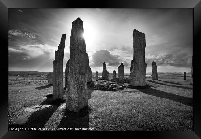 Callanish Standing Stones, Isle of Lewis, Outer Hebrides, Scotland Framed Print by Justin Foulkes