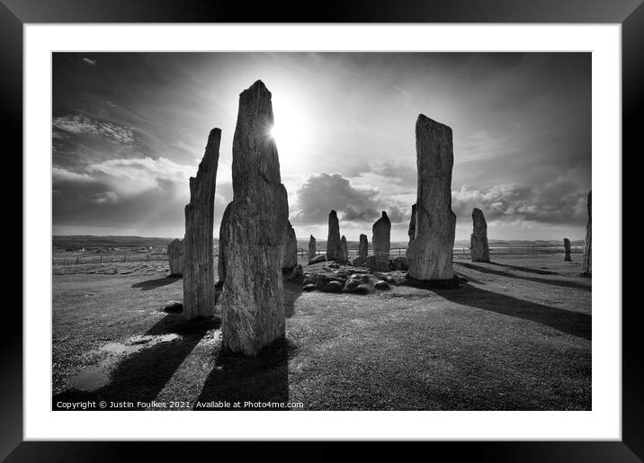 Callanish Standing Stones, Isle of Lewis, Outer Hebrides, Scotland Framed Mounted Print by Justin Foulkes