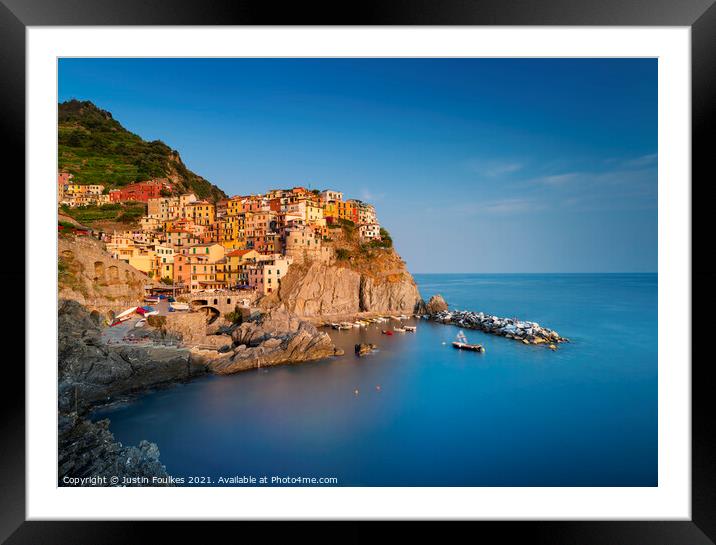 Manarola, Cinque Terre, Italy  Framed Mounted Print by Justin Foulkes