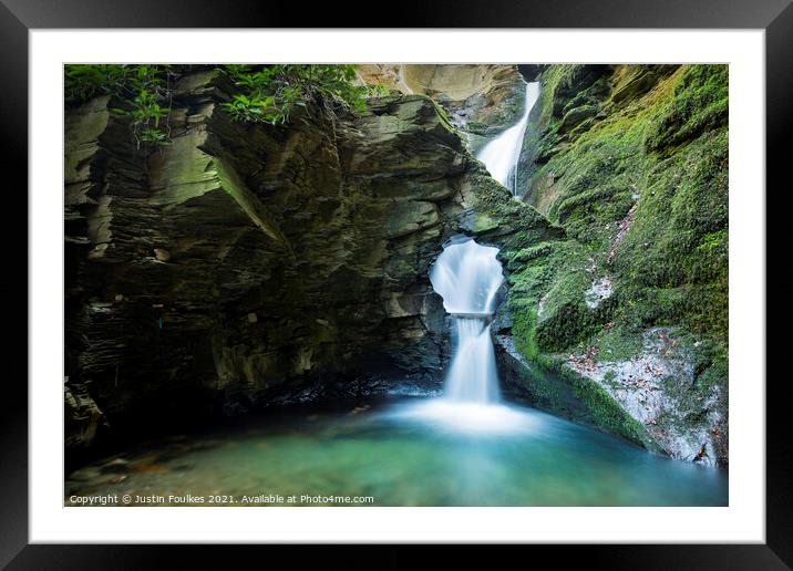 St Nectan's Glen, near Tintagel, Cornwall Framed Mounted Print by Justin Foulkes