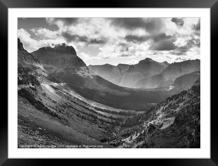 The St Mary valley, Glacier National Park, Montana Framed Mounted Print by Justin Foulkes