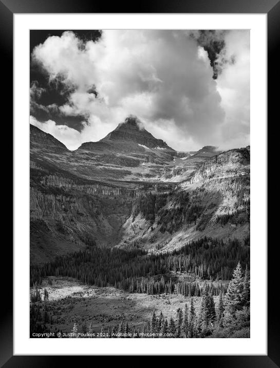 Reynolds Mountain, from Going to the Sun road, Glacier National Park Framed Mounted Print by Justin Foulkes