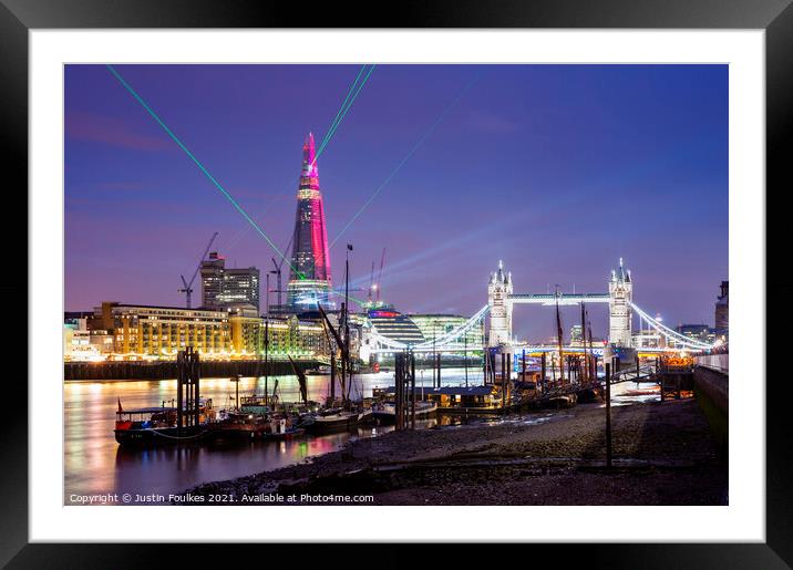The Shard and Tower Bridge, London Framed Mounted Print by Justin Foulkes