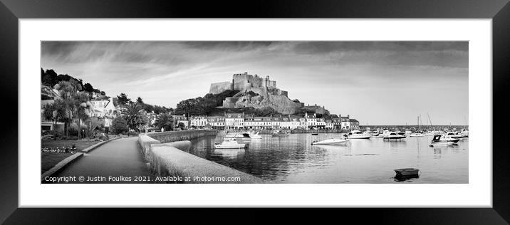 Mont Orgueil, Gorey, Jersey, Channel Islands Framed Mounted Print by Justin Foulkes