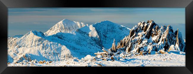 The Snowdon Massif from Glyder Fach Framed Print by Justin Foulkes