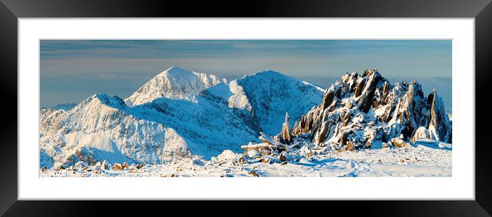 The Snowdon Massif from Glyder Fach Framed Mounted Print by Justin Foulkes
