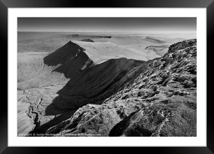 Cribyn, from Pen Y Fan summit, Brecon Beacons Framed Mounted Print by Justin Foulkes