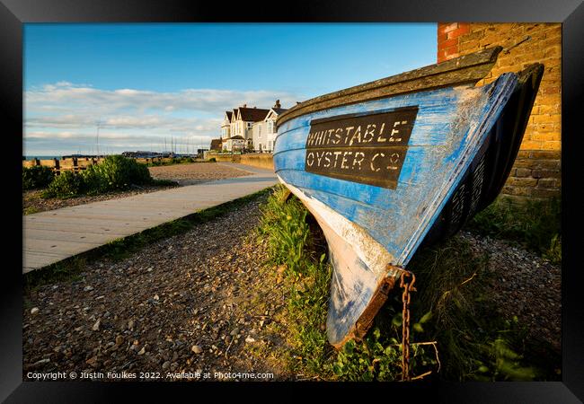 The seafront at Whitstable, Kent,  Framed Print by Justin Foulkes