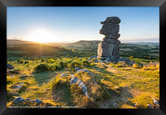 Bowerman's Nose, Dartmoor Framed Print by Justin Foulkes