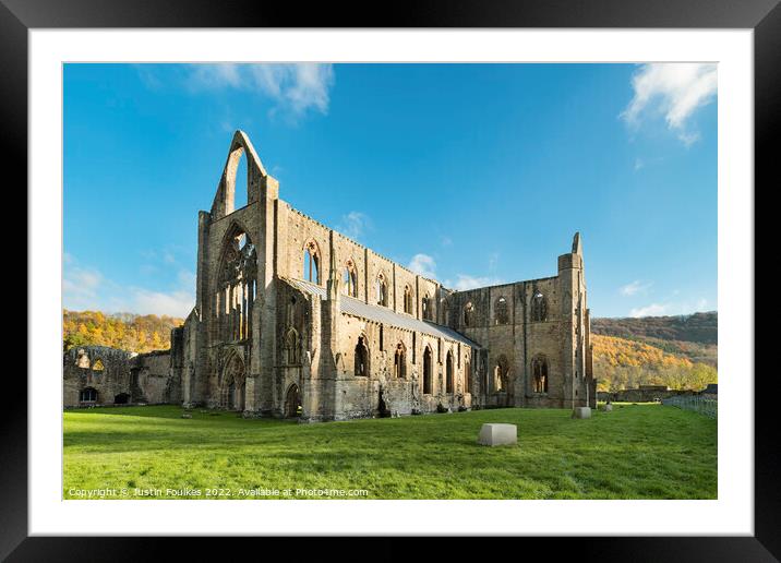 Tintern Abbey, in the Wye Valley Framed Mounted Print by Justin Foulkes