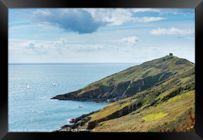 Rame Head, southeast Cornwall Framed Print by Justin Foulkes