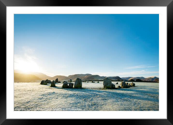 Castlerigg Stone Circle in winter Framed Mounted Print by Justin Foulkes