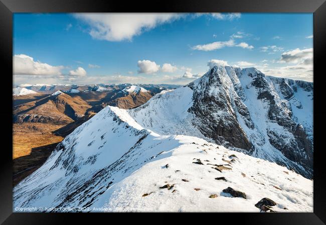 Ben Nevis North Face from Carn Mor Dearg  Framed Print by Justin Foulkes