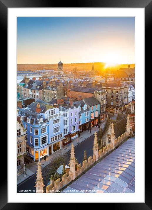 Oxford skyline from University Church Framed Mounted Print by Justin Foulkes