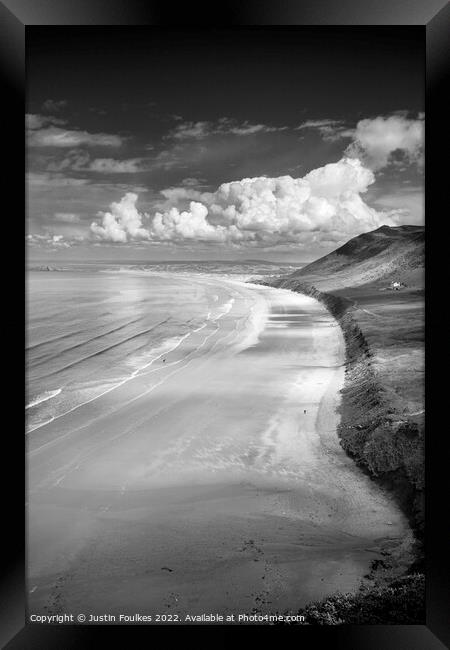 Rhossili Bay, Gower Peninsula, Wales Framed Print by Justin Foulkes