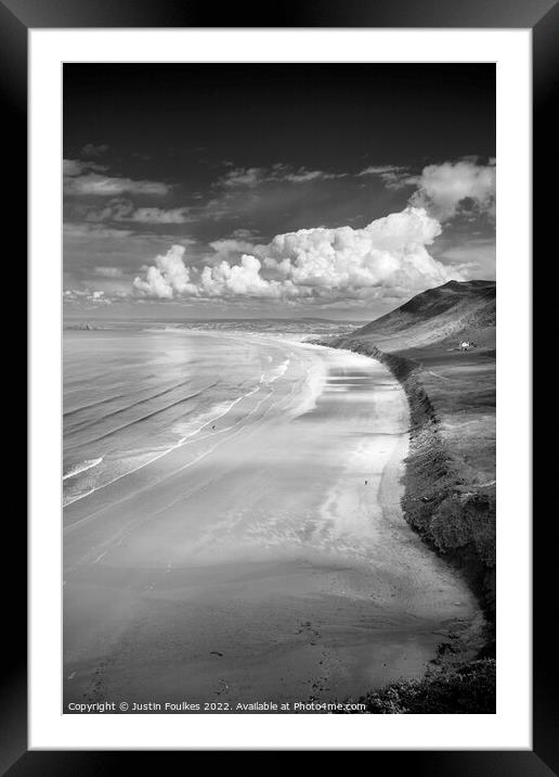 Rhossili Bay, Gower Peninsula, Wales Framed Mounted Print by Justin Foulkes