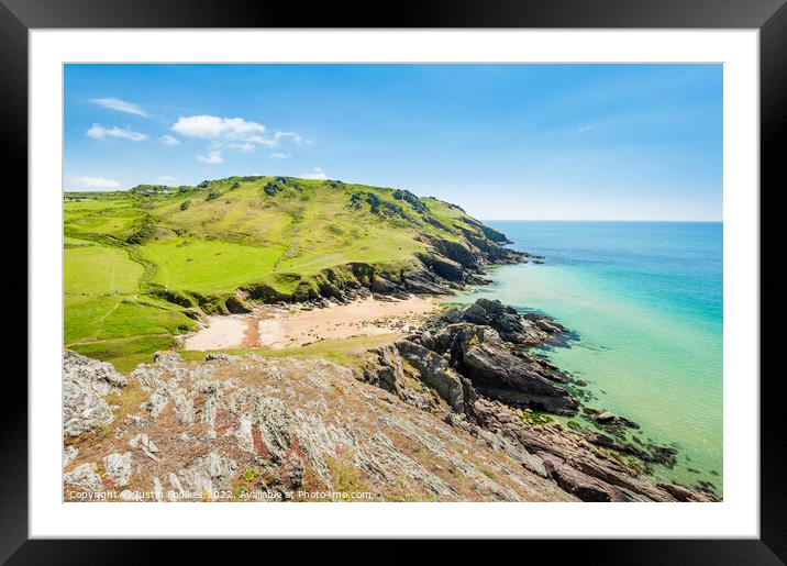 Soar Mill Cove, South Devon Framed Mounted Print by Justin Foulkes