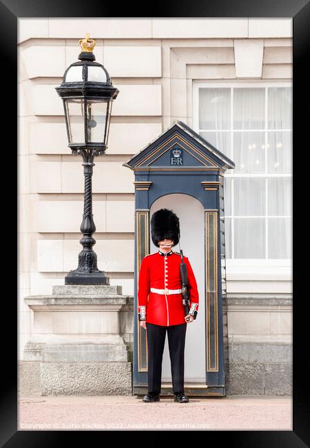 Queens Guard, Buckingham Palace, London Framed Print by Justin Foulkes