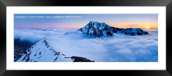 Ben Nevis North Face panorama Framed Mounted Print by Justin Foulkes