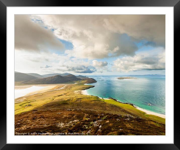 Isle of Harris coast, Outer Hebrides, Scotland Framed Mounted Print by Justin Foulkes