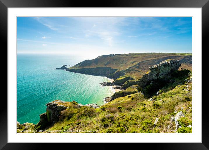 Starehole Bay, near Salcombe, South Devon  Framed Mounted Print by Justin Foulkes