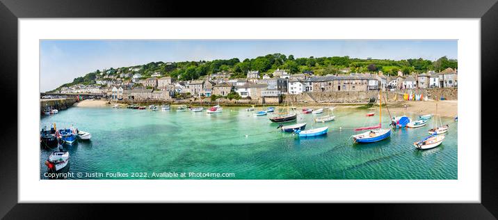 Mousehole panorama, Cornwall  Framed Mounted Print by Justin Foulkes
