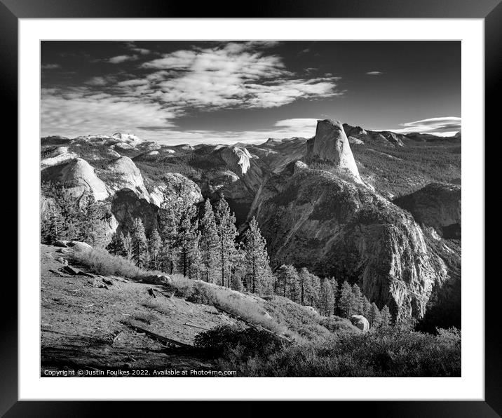 Half Dome from Glacier Point Framed Mounted Print by Justin Foulkes