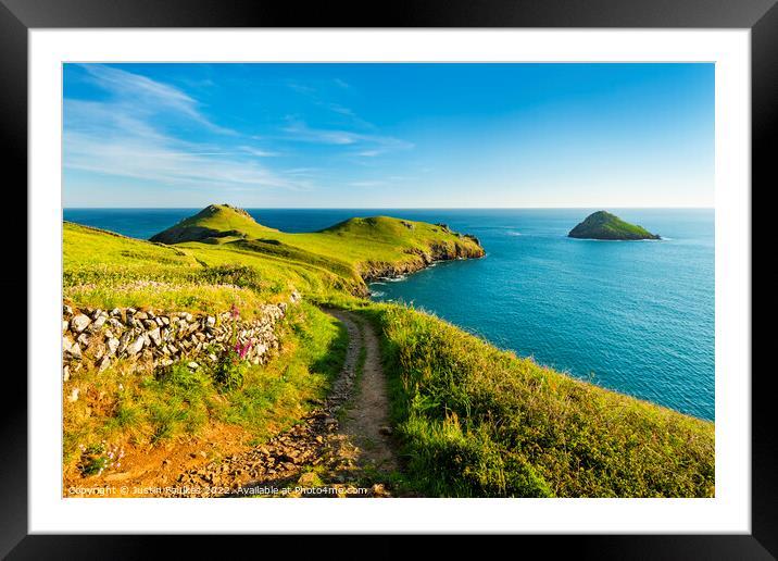 The South West Coast Path at the Rumps, Cornwall Framed Mounted Print by Justin Foulkes