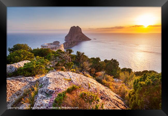 Es Vedrá at sunset, Ibiza, Spain Framed Print by Justin Foulkes