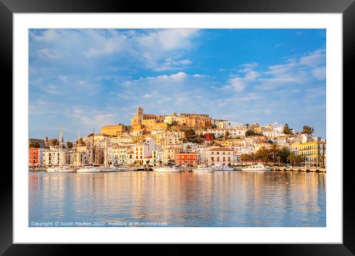 Ibiza Old town, Ibiza, Balearic Islands, Spain Framed Mounted Print by Justin Foulkes