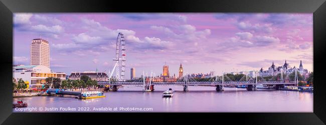 River Thames Panaorama, London Framed Print by Justin Foulkes